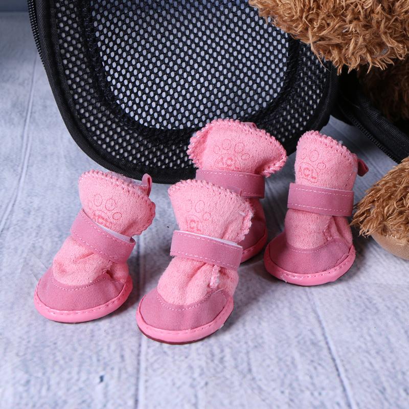 Warm Plush Dog Snow Boots for Small Dogs & Cats