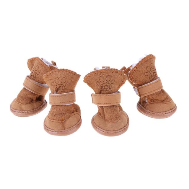 Warm Plush Dog Snow Boots for Small Dogs & Cats