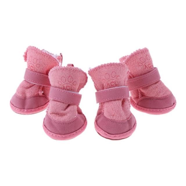 Warm Plush Dog Snow Boots for Small Dogs & Cats