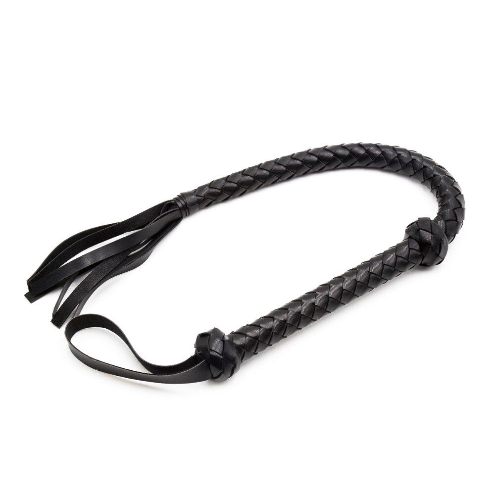 Braided PU Leather Flogger for Consensual Adult Play
