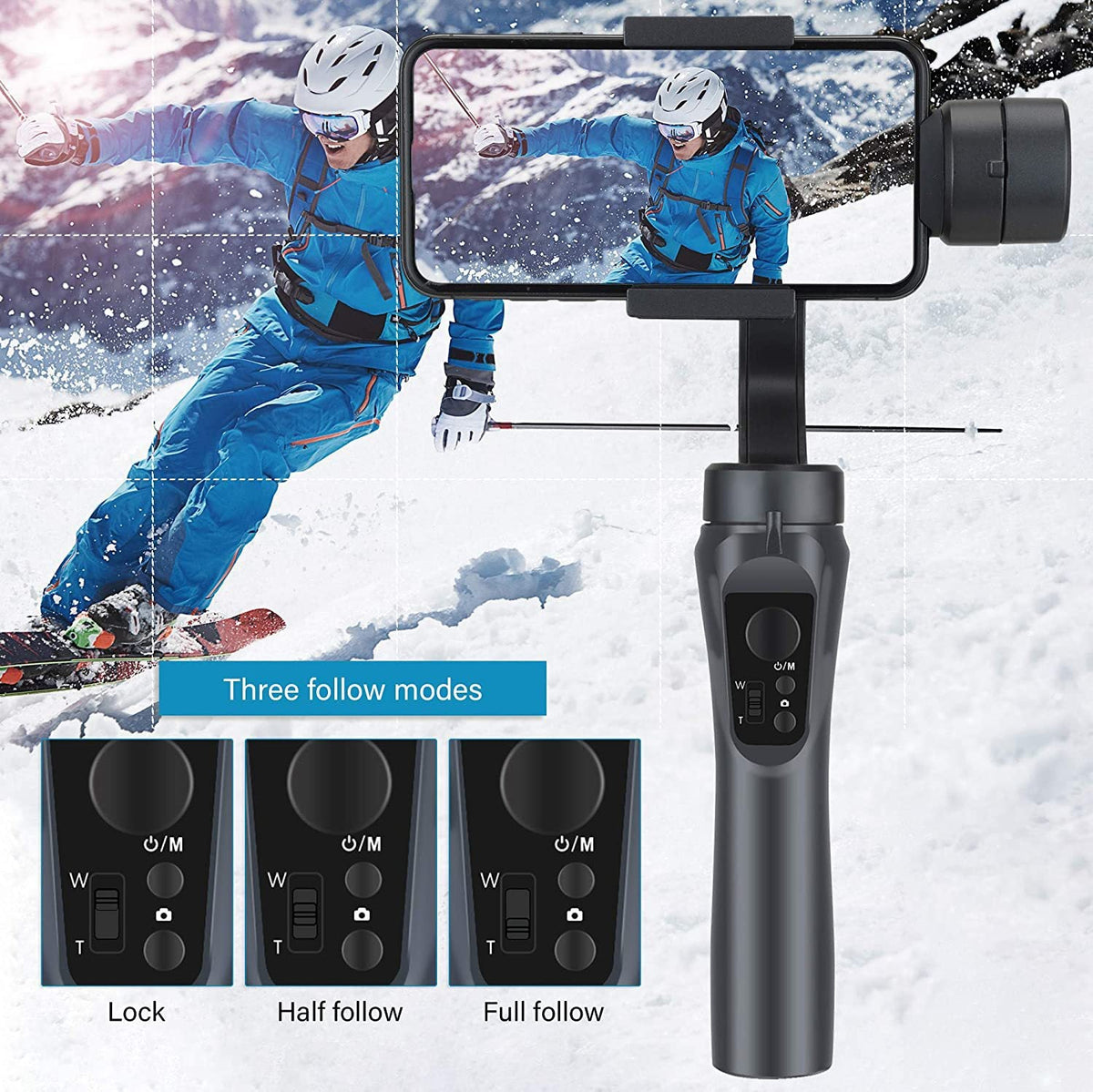 3-Axis Phone Gimbal Stabilizer for Smooth Action Video