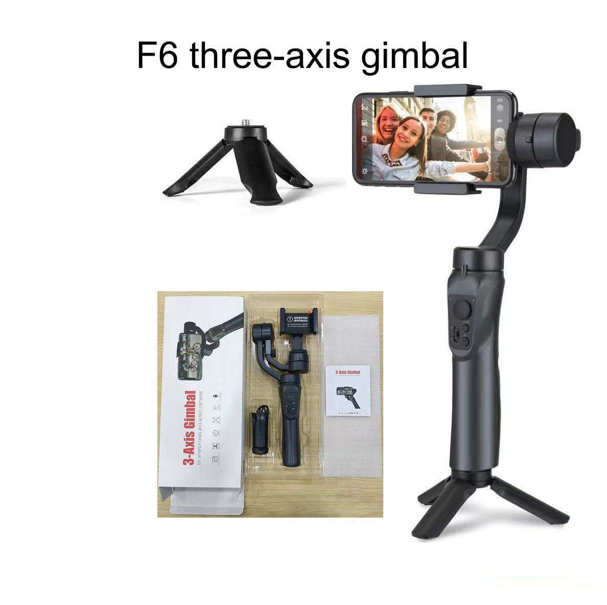 3-Axis Phone Gimbal Stabilizer for Smooth Action Video