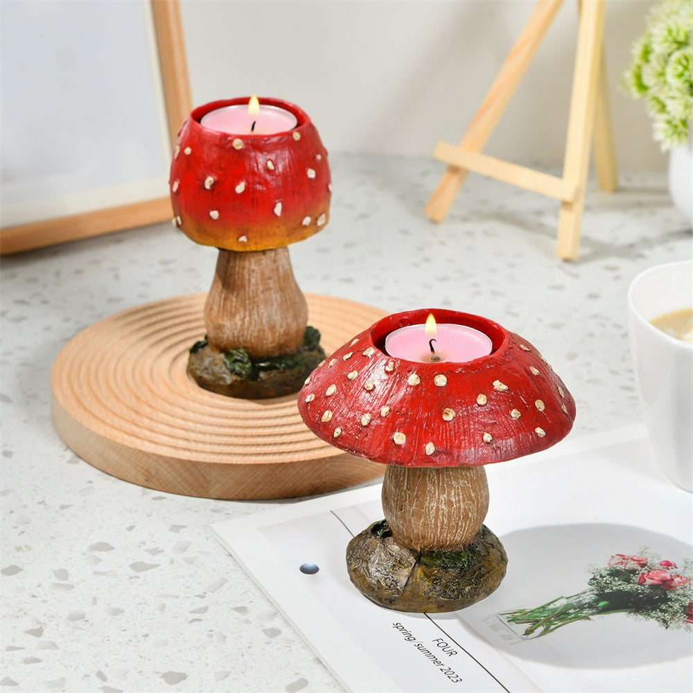 Mushroom Candle Holder Decor for a Cozy Woodland Glow