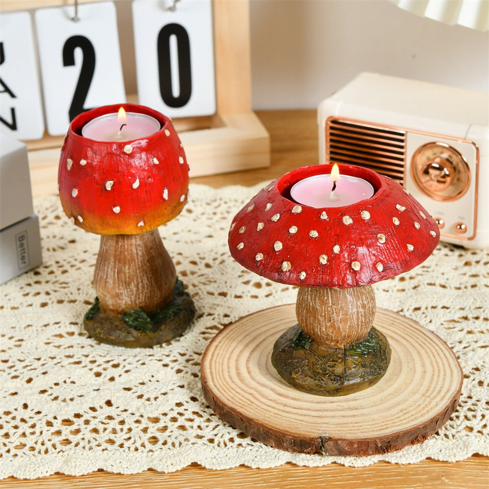 Mushroom Candle Holder Decor for a Cozy Woodland Glow