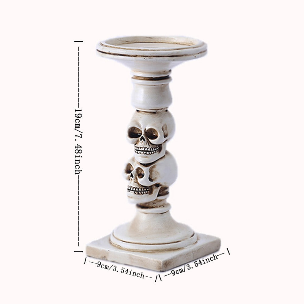Three-Dimensional Skull Candle Holder for Gothic Decor