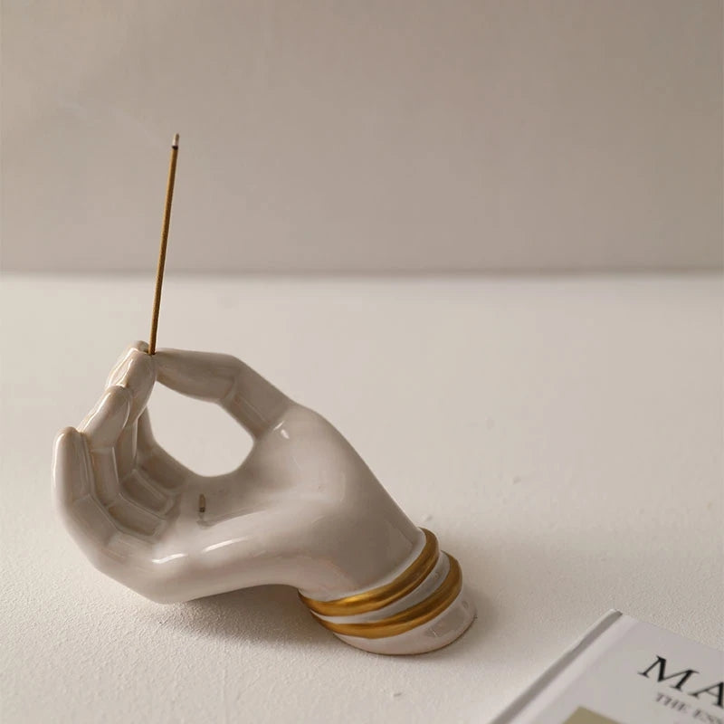 Ceramic Palm Incense Holder & Jewelry Dish