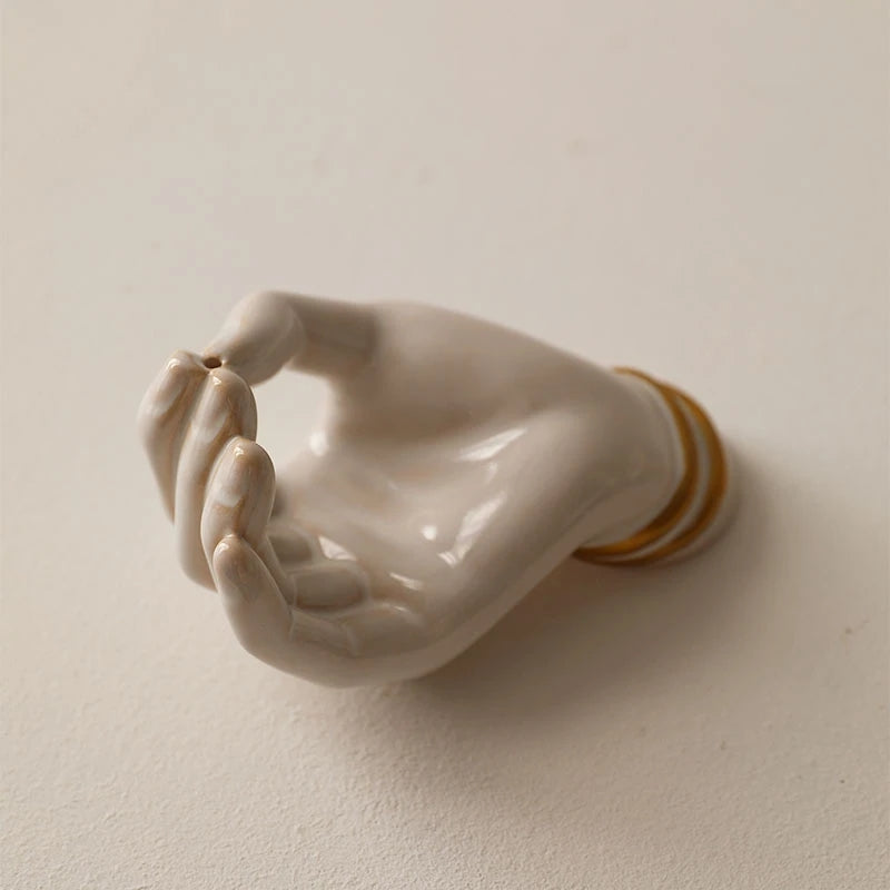 Ceramic Palm Incense Holder & Jewelry Dish