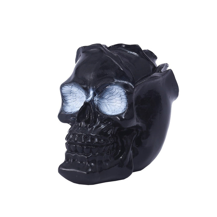 3D Rose Skull Storage Tube Ornament for Gothic Decor