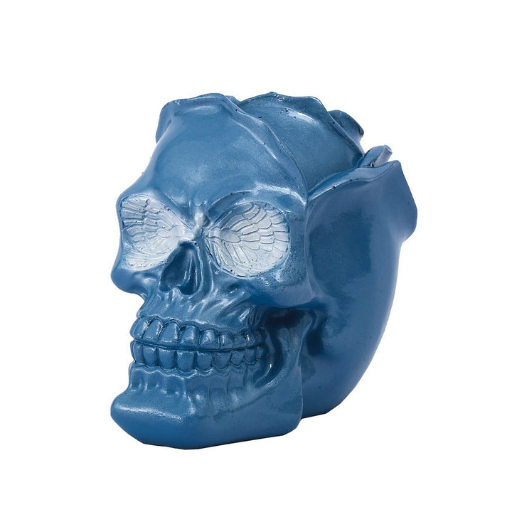 3D Rose Skull Storage Tube Ornament for Gothic Decor