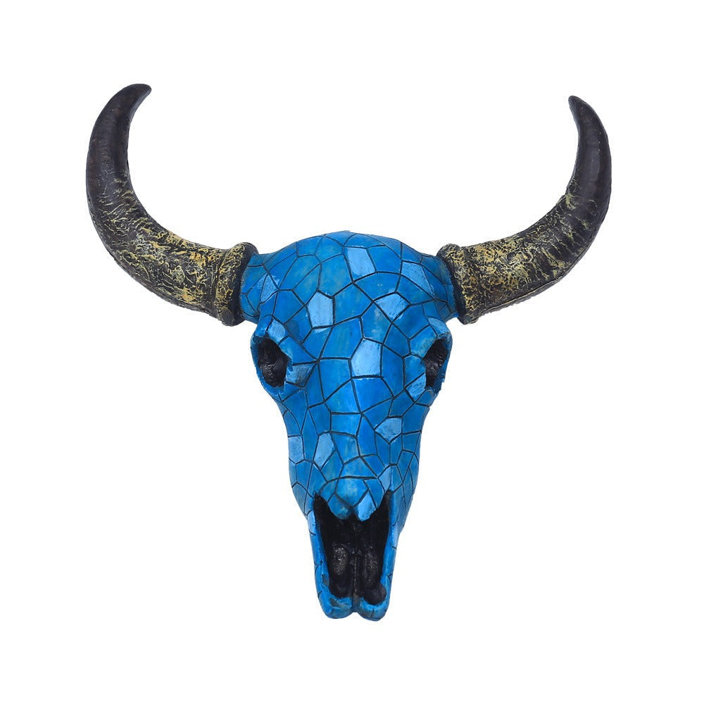 Turquoise Ox Skull Wall Decor for Western Style