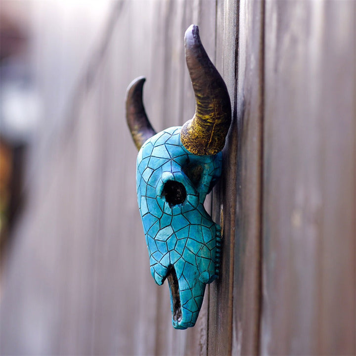 Turquoise Ox Skull Wall Decor for Western Style