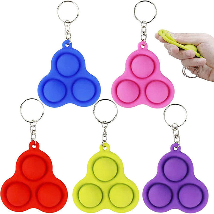 Three-Bubble Fidget Keychain for Portable Stress Relief