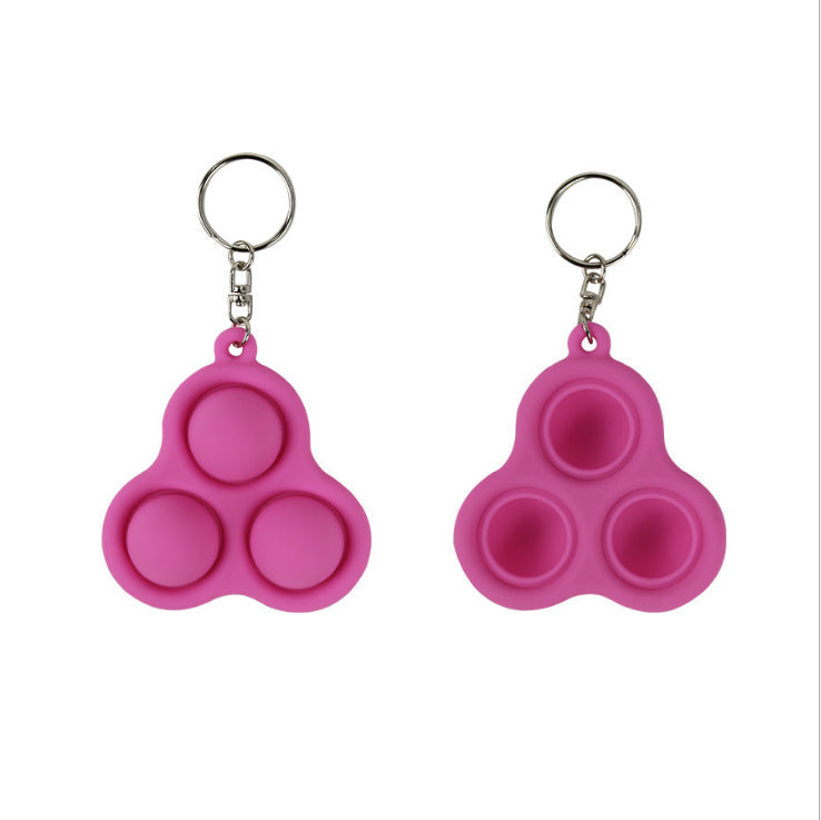 Three-Bubble Fidget Keychain for Portable Stress Relief