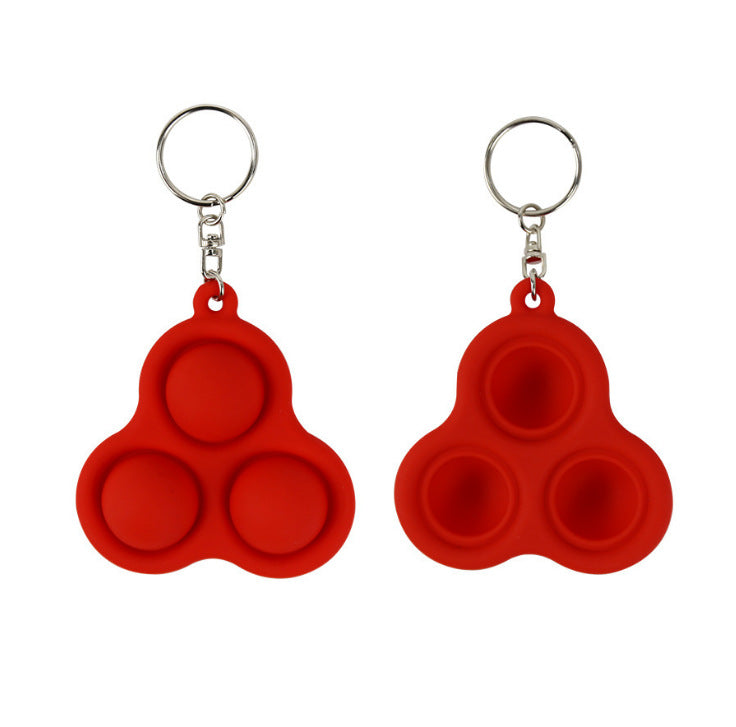 Three-Bubble Fidget Keychain for Portable Stress Relief