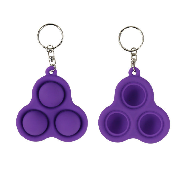 Three-Bubble Fidget Keychain for Portable Stress Relief