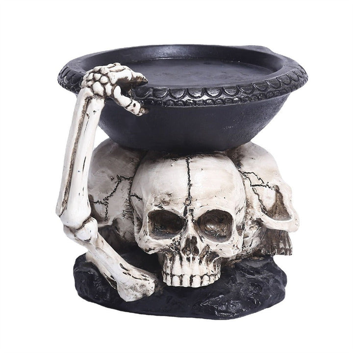 Three Skull Gothic Candle Holder | Tealight Centerpiece