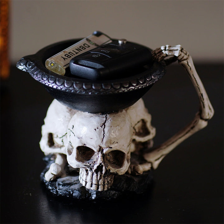 Three Skull Gothic Candle Holder | Tealight Centerpiece