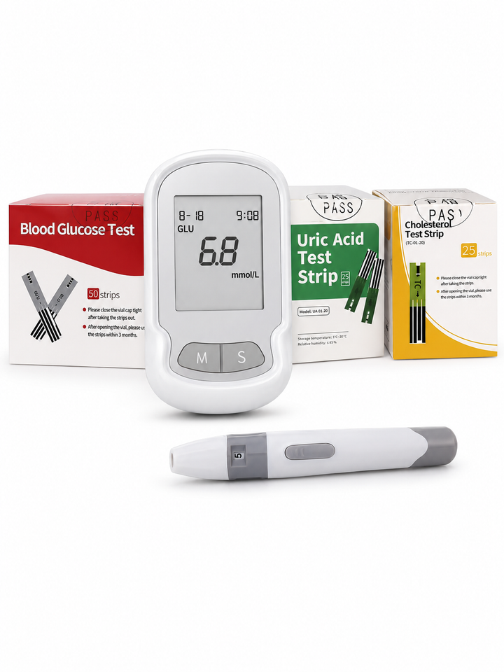 3-in-1 Cholesterol & Blood Glucose Monitor | Home Test Kit