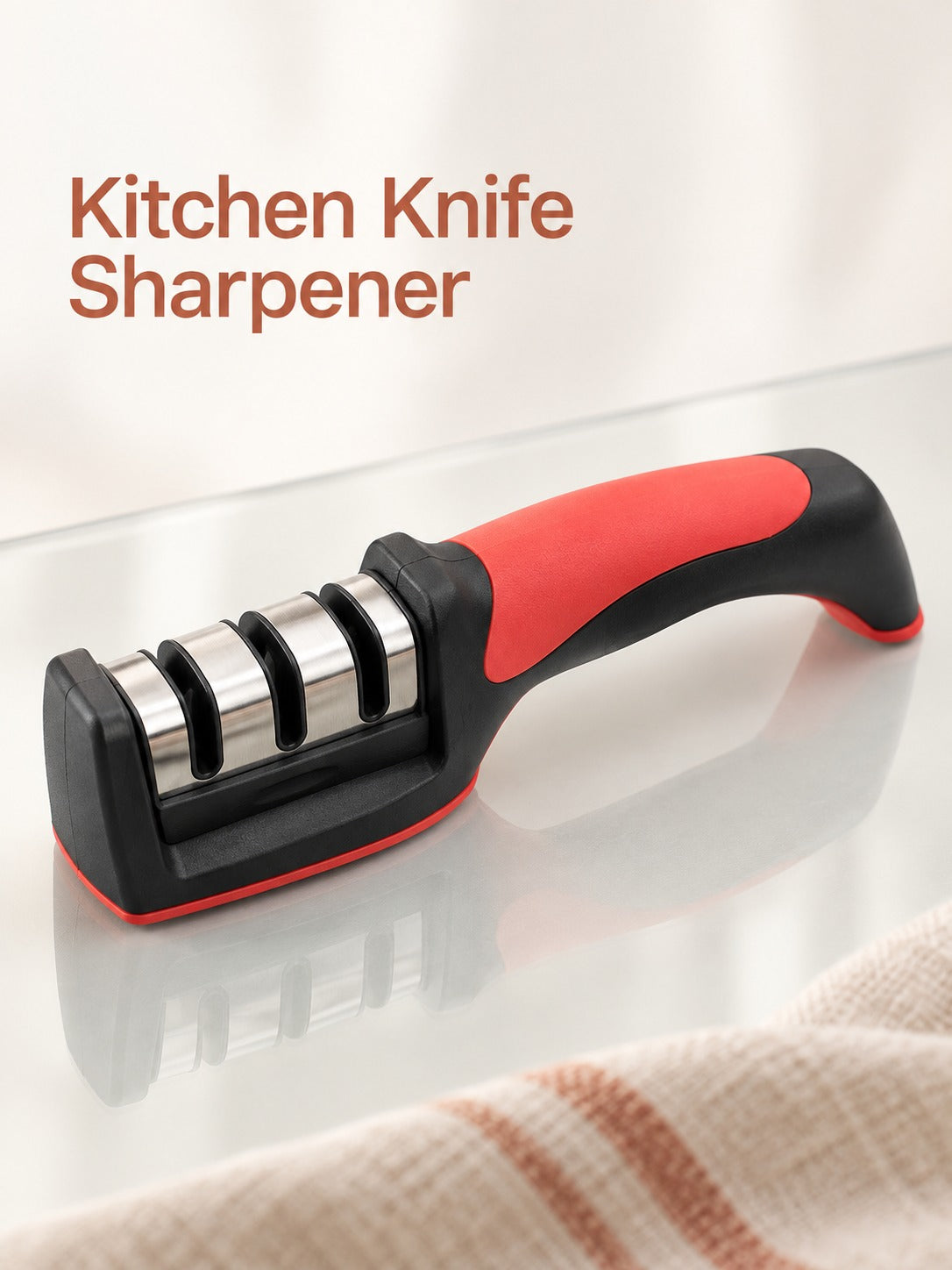 Three-Stage Manual Knife Sharpener for Dull Kitchen Knives