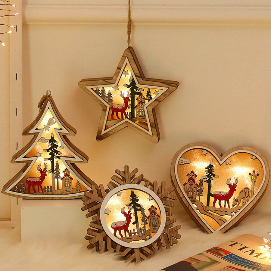 Wooden Christmas Night Light for Cozy Holiday Glow