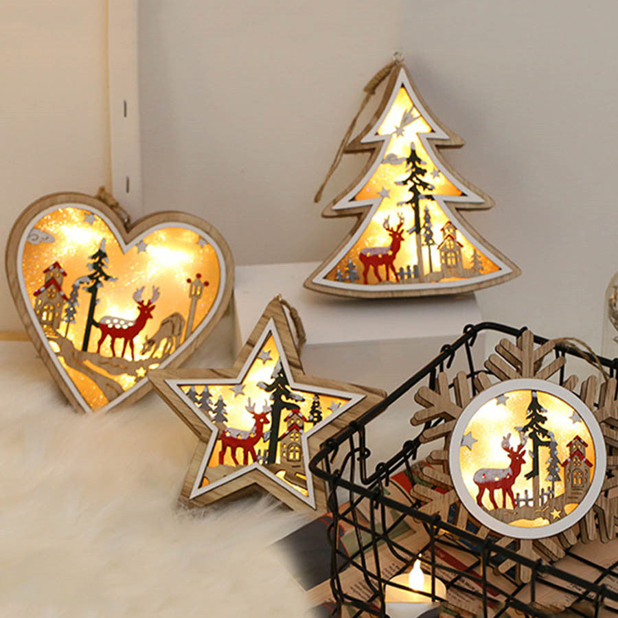 Wooden Christmas Night Light for Cozy Holiday Glow