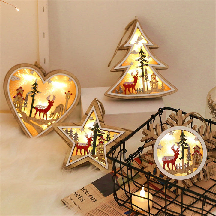 Wooden Christmas Night Light for Cozy Holiday Glow