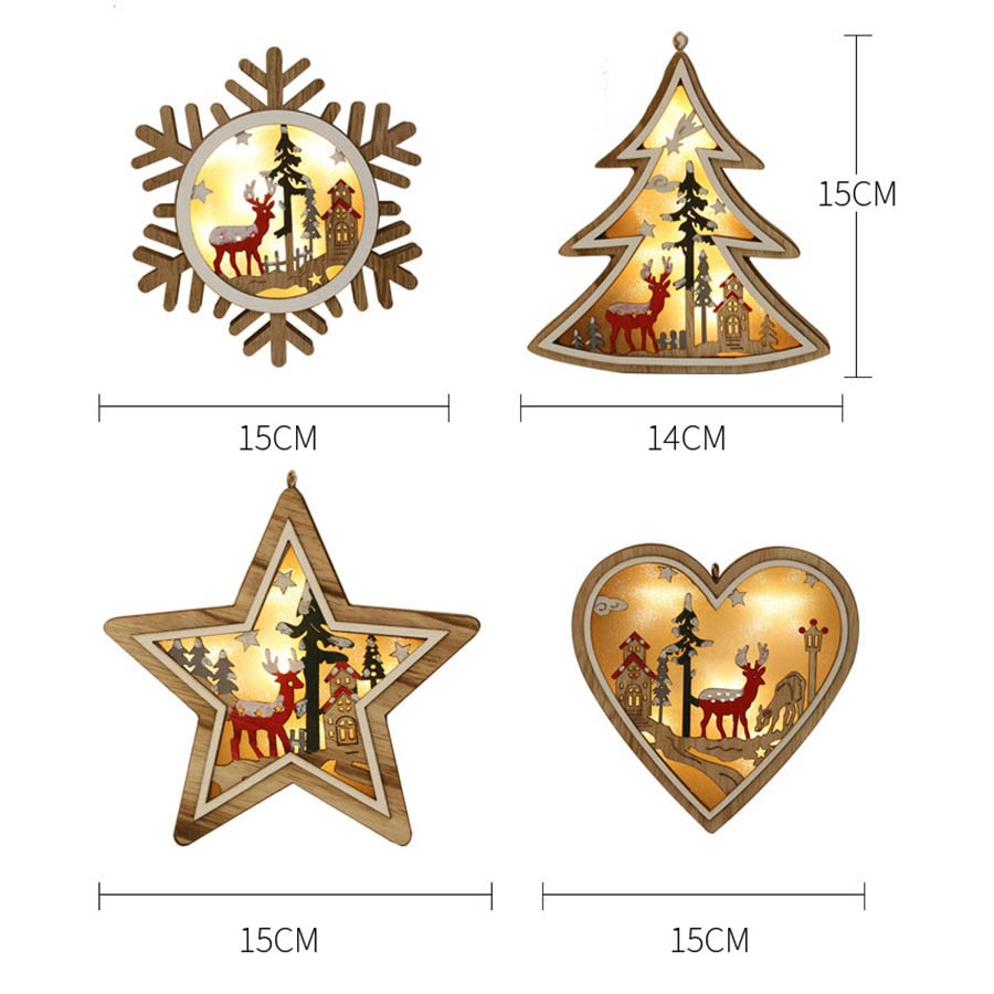 Wooden Christmas Night Light for Cozy Holiday Glow