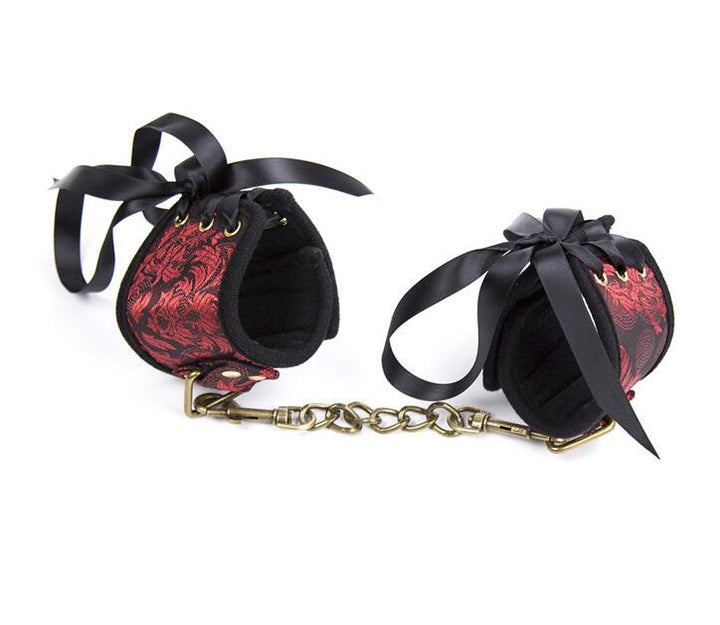 Adjustable Faux-Fur Wrist Cuffs for Consensual Bondage