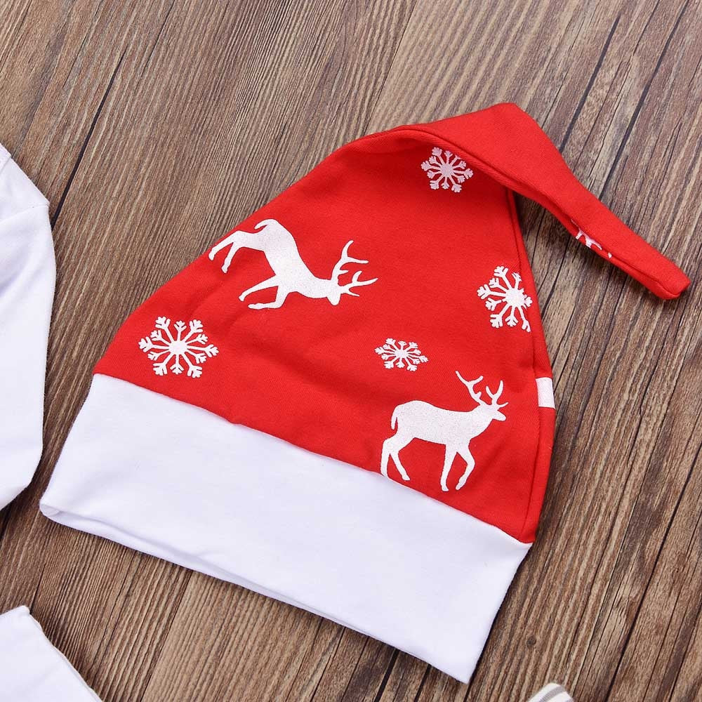 Christmas Baby Outfit Set with Matching Santa Hat