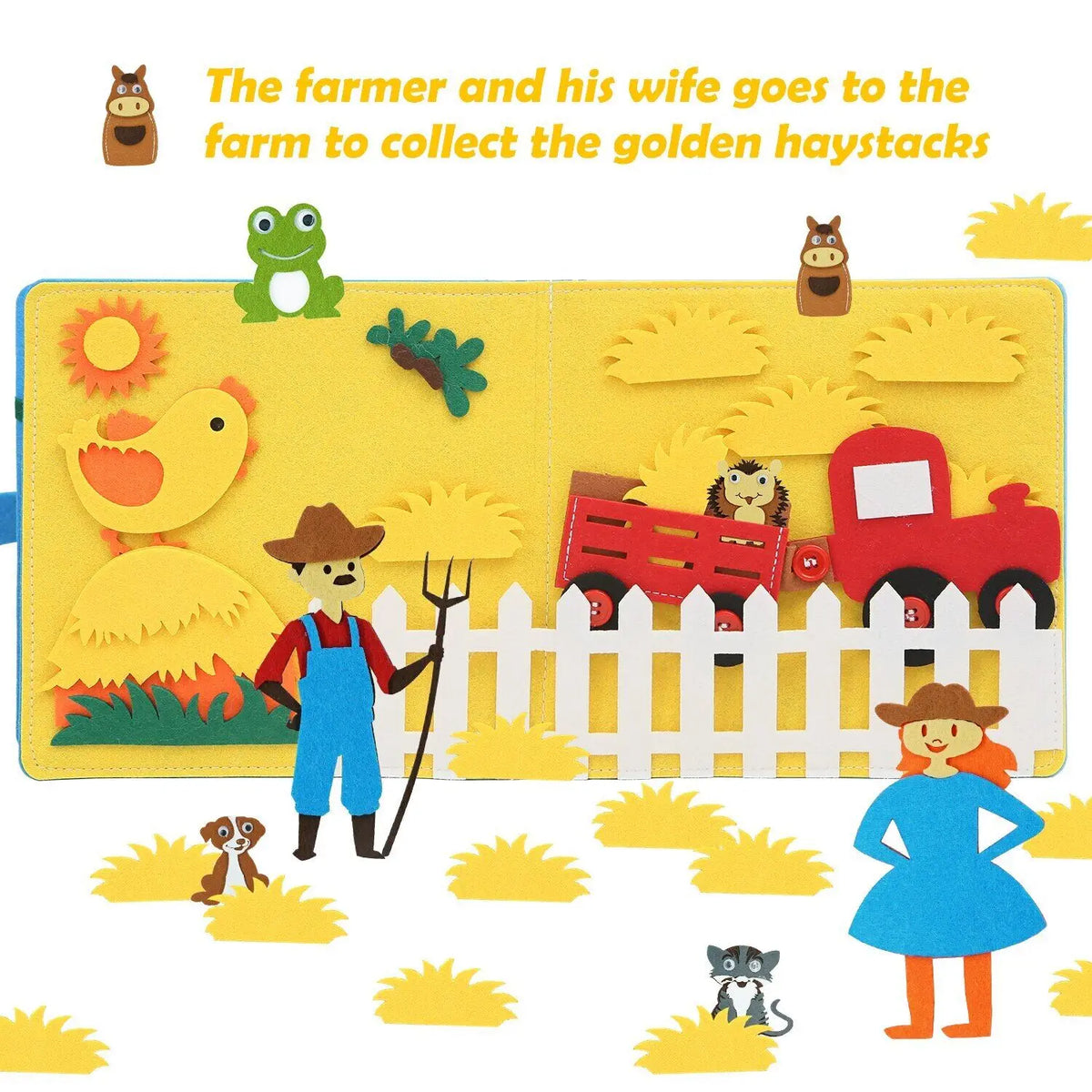 Montessori Farm Busy Board Quiet Book for Toddlers