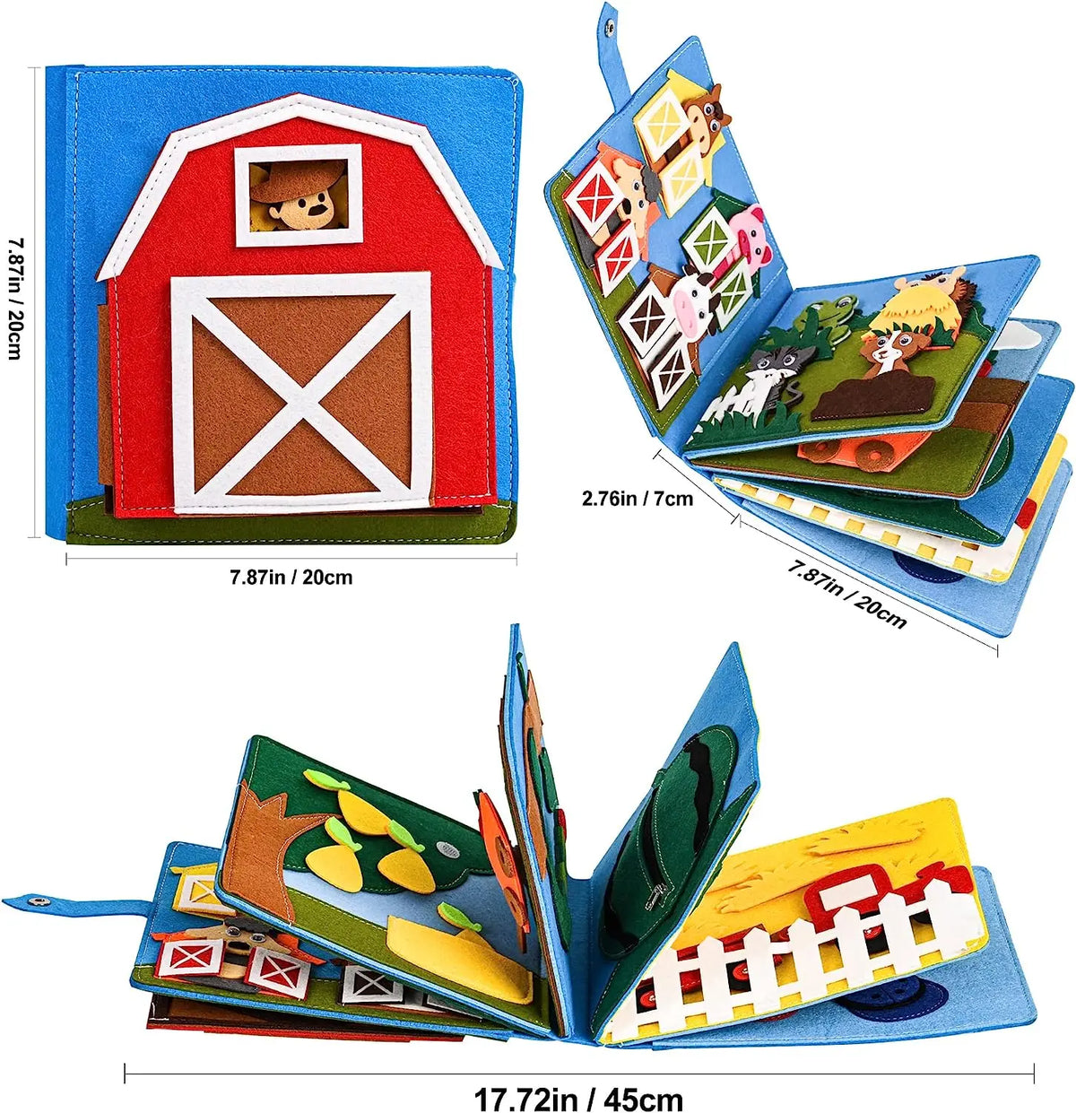 Montessori Farm Busy Board Quiet Book for Toddlers