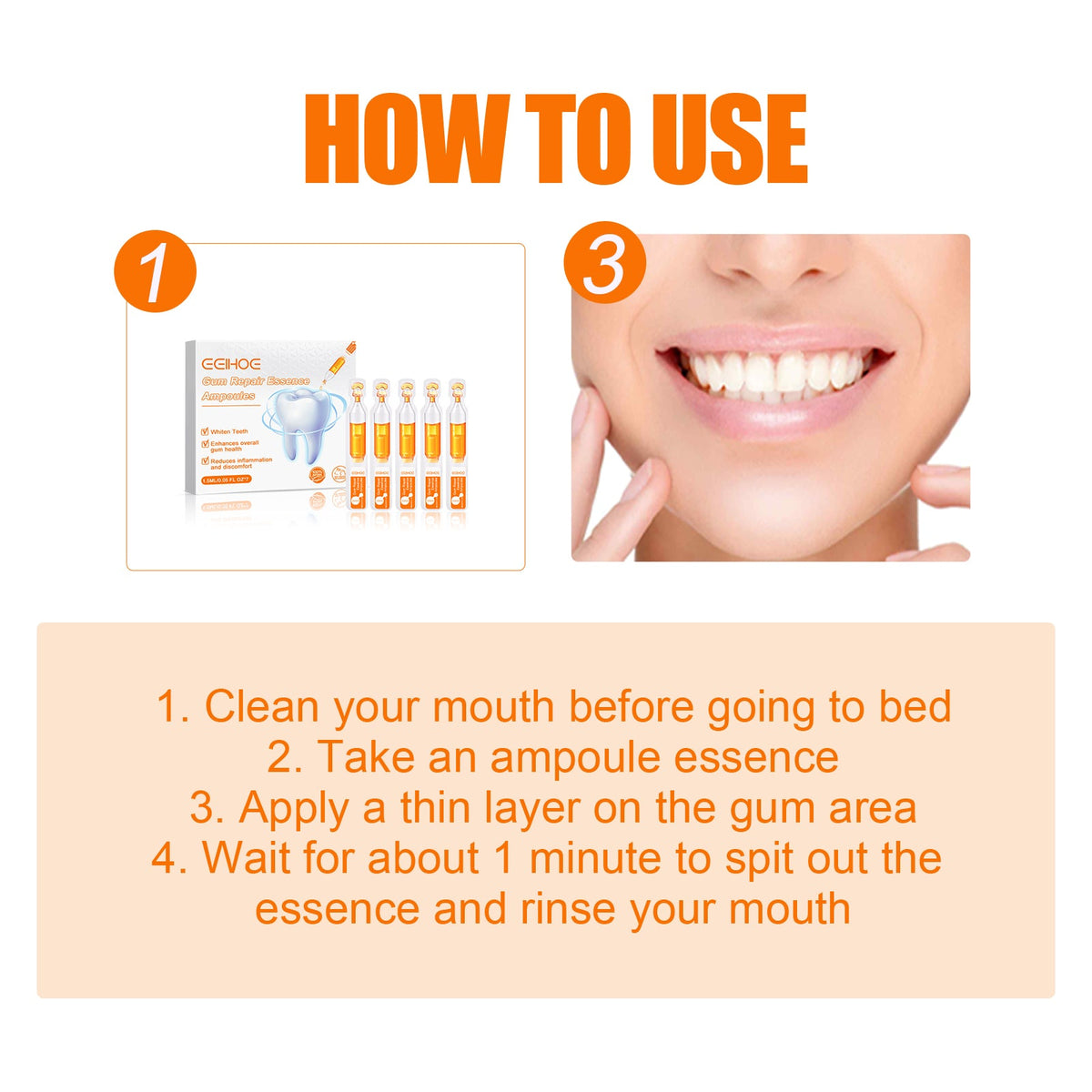 Gum Care Essence Ampoules for Cleaner-Looking Teeth