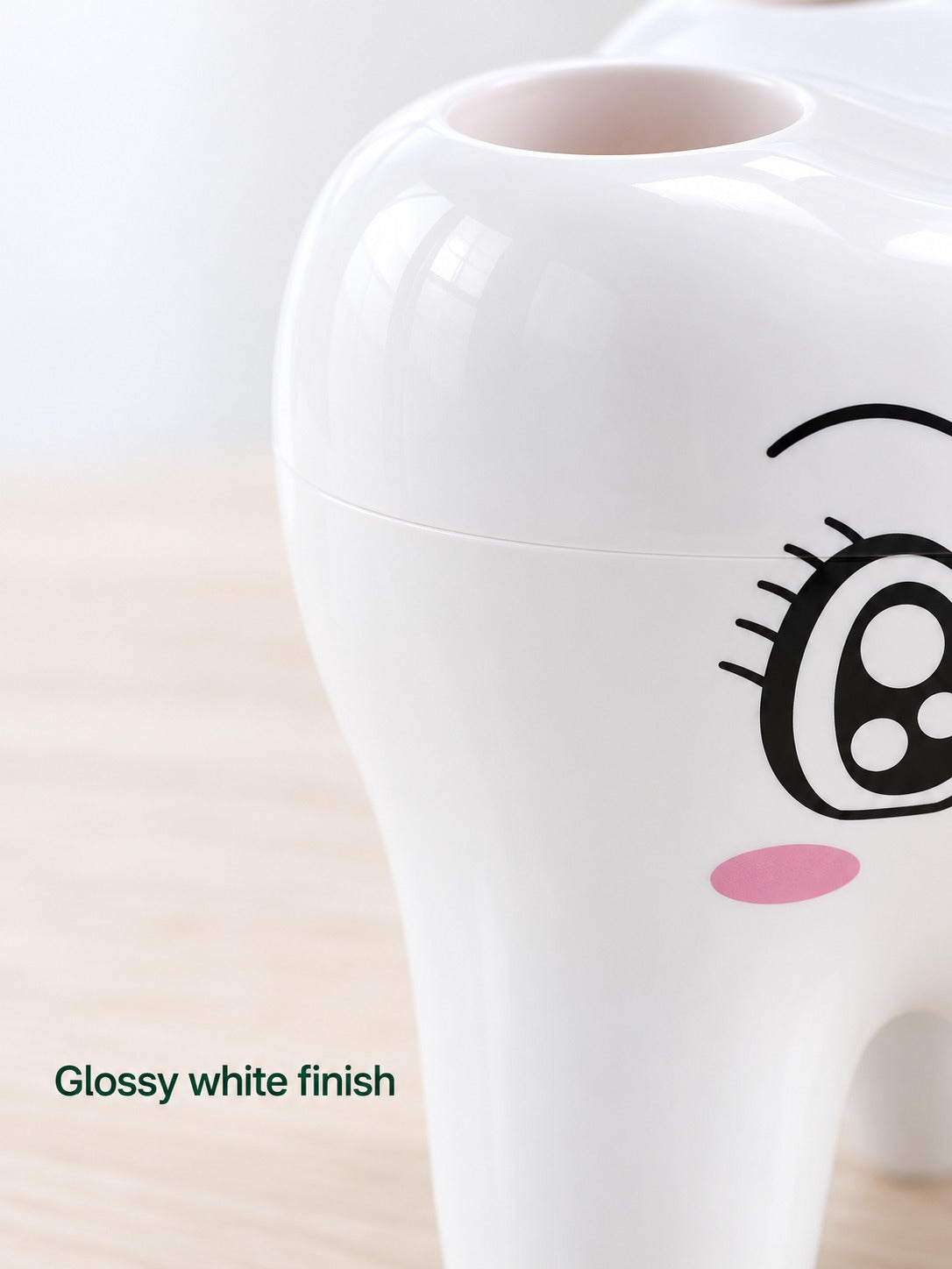 Tooth-Shaped Toothbrush Holder Stand with Razor Slot