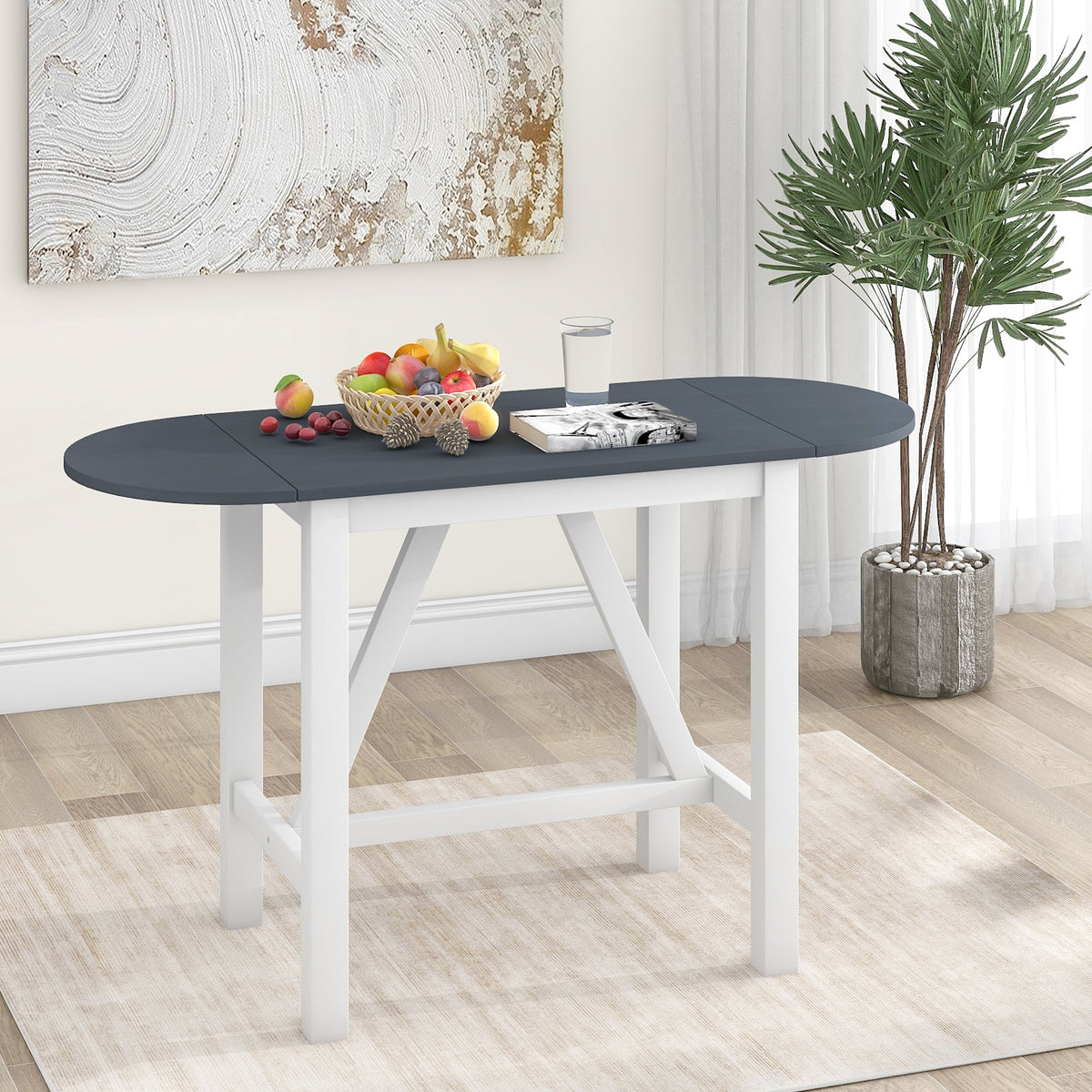 Counter Height Drop Leaf Dining Table Set for Small Spaces