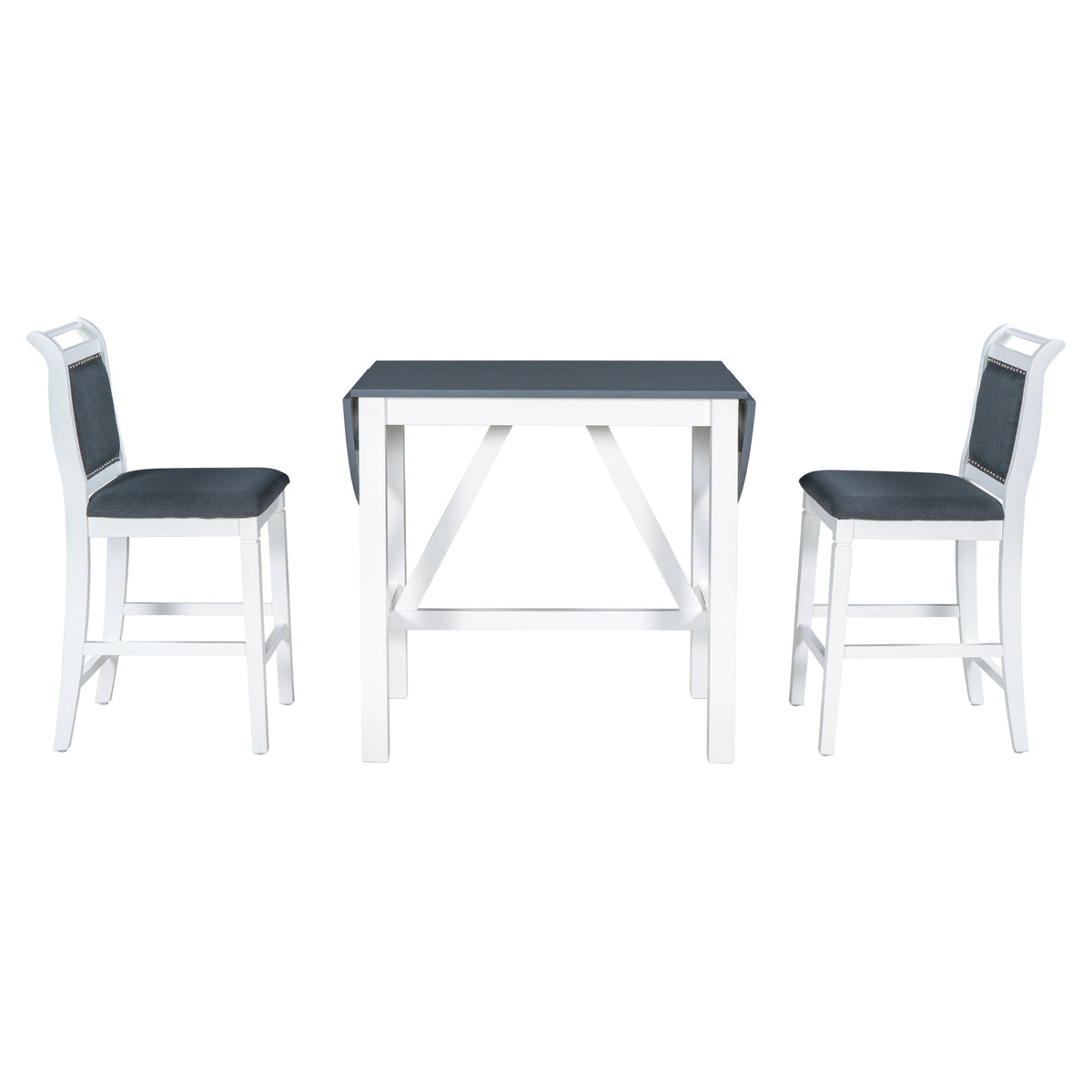Counter Height Drop Leaf Dining Table Set for Small Spaces