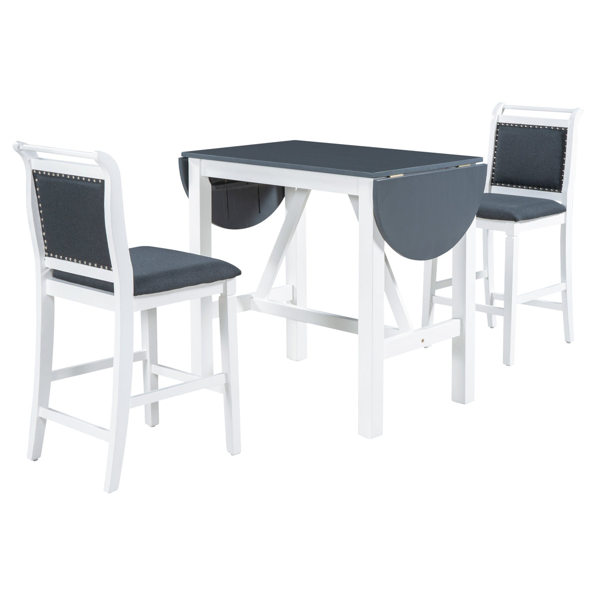 Counter Height Drop Leaf Dining Table Set for Small Spaces