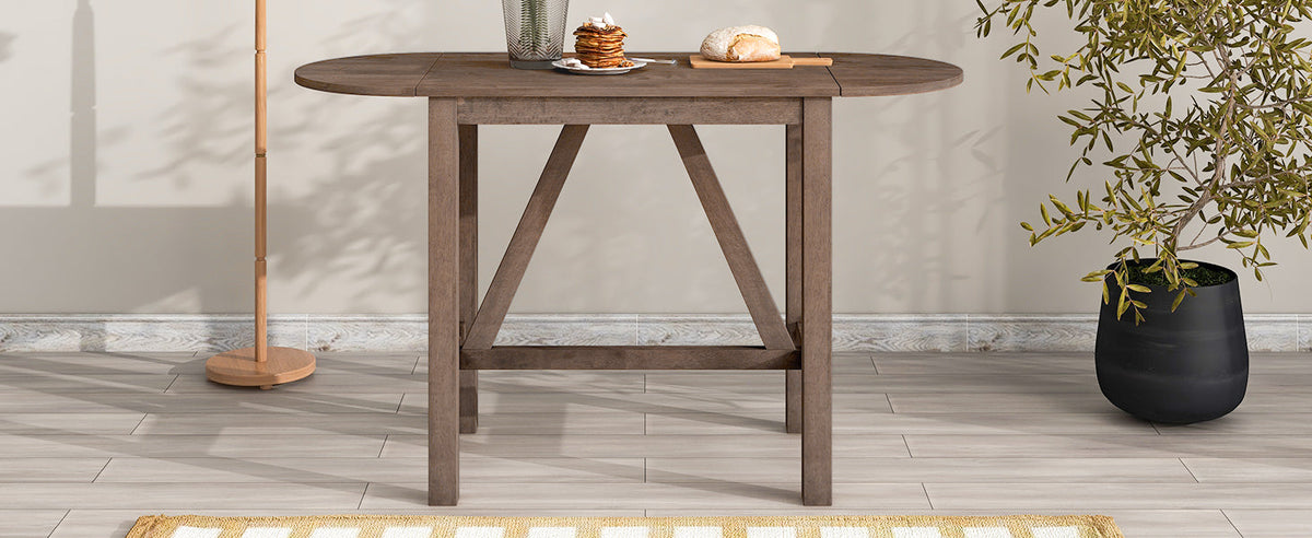 Counter Height Drop Leaf Dining Table Set for Small Spaces