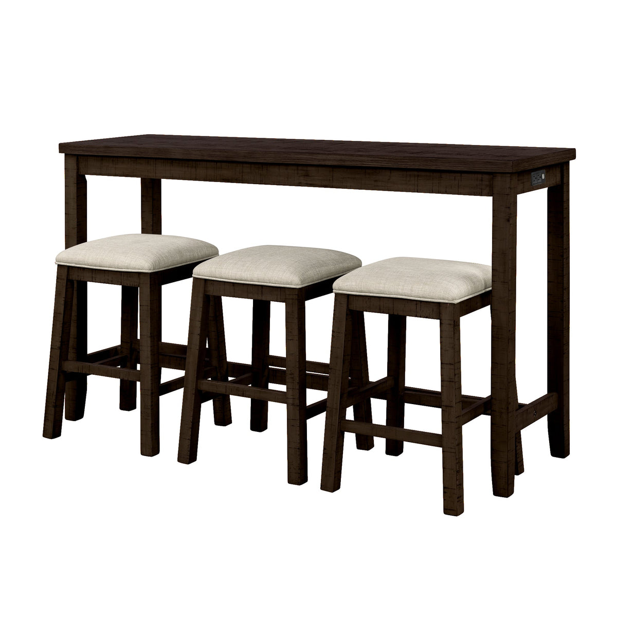 Counter Height Dining Set with Built-In Charging Outlets