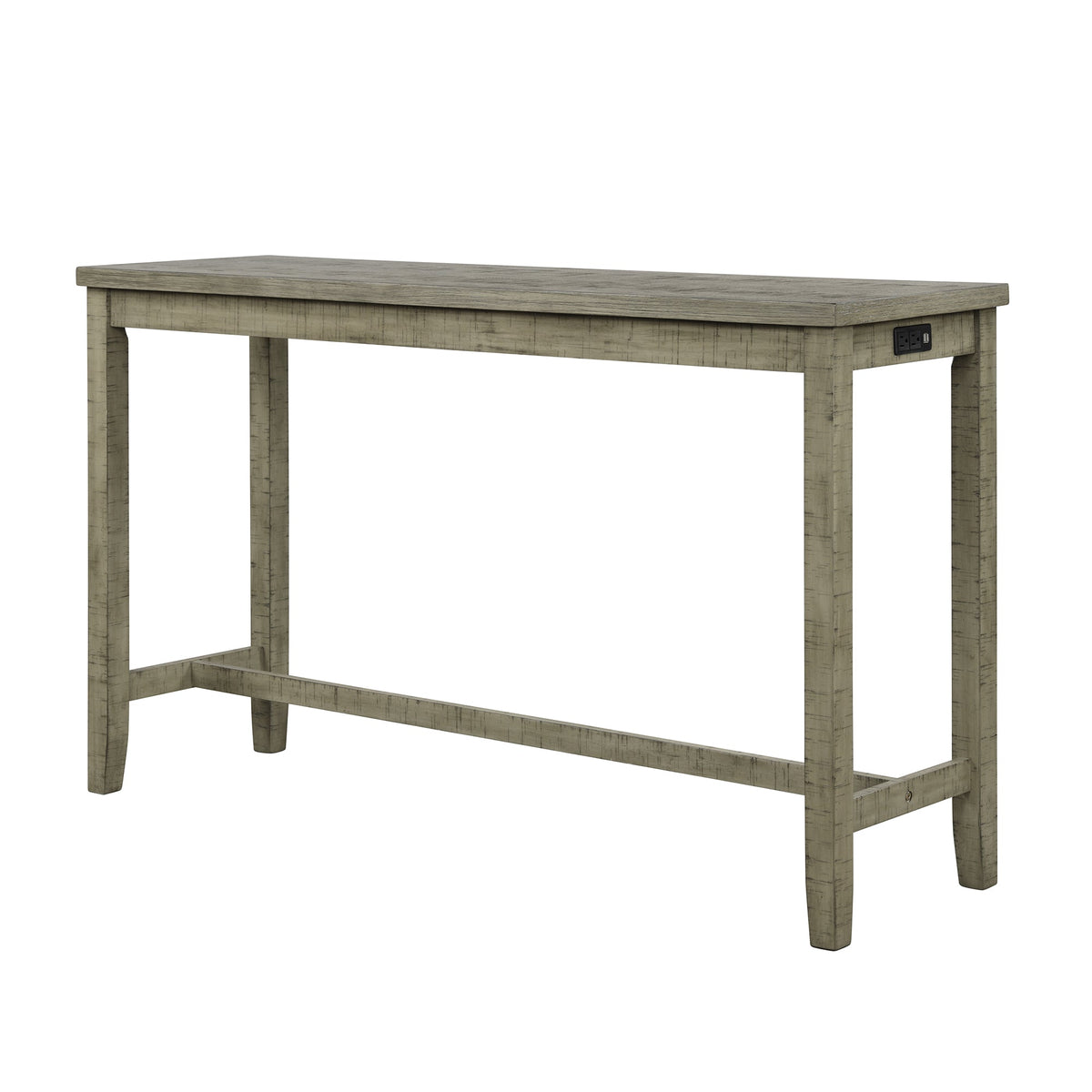 Counter Height Table Set with Power Outlet, Rustic Gray