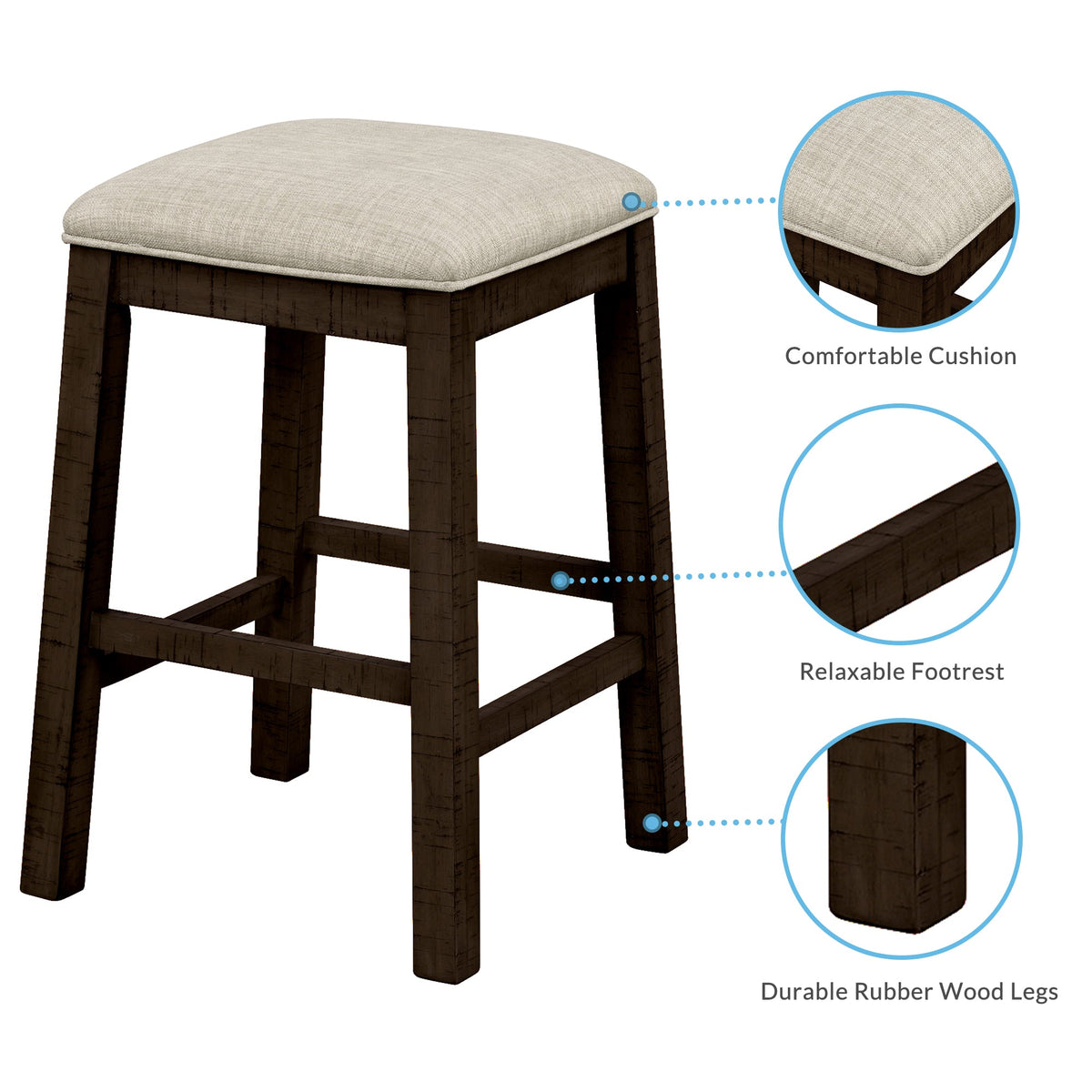 Counter Height Dining Set with Built-In Charging Outlets
