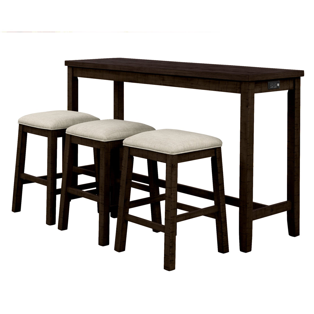 Counter Height Dining Set with Built-In Charging Outlets
