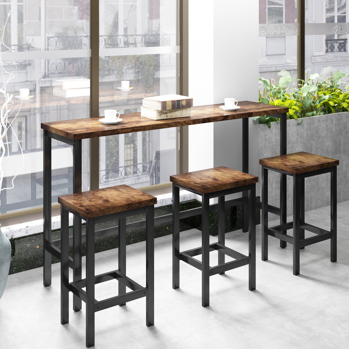 Counter Height Dining Set with 3 Stools for Small Spaces