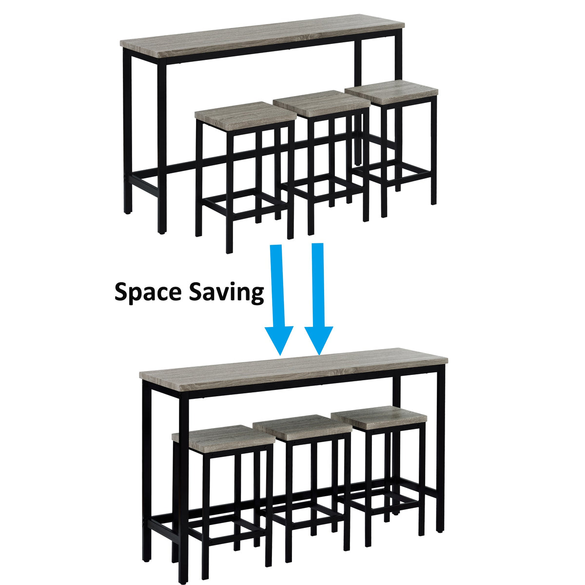Counter Height Dining Set with 3 Stools for Small Spaces