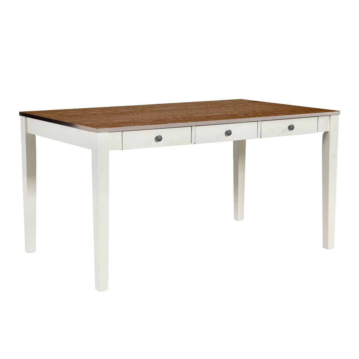 Mid-Century 6-Piece Dining Table Set with Drawers & Seating