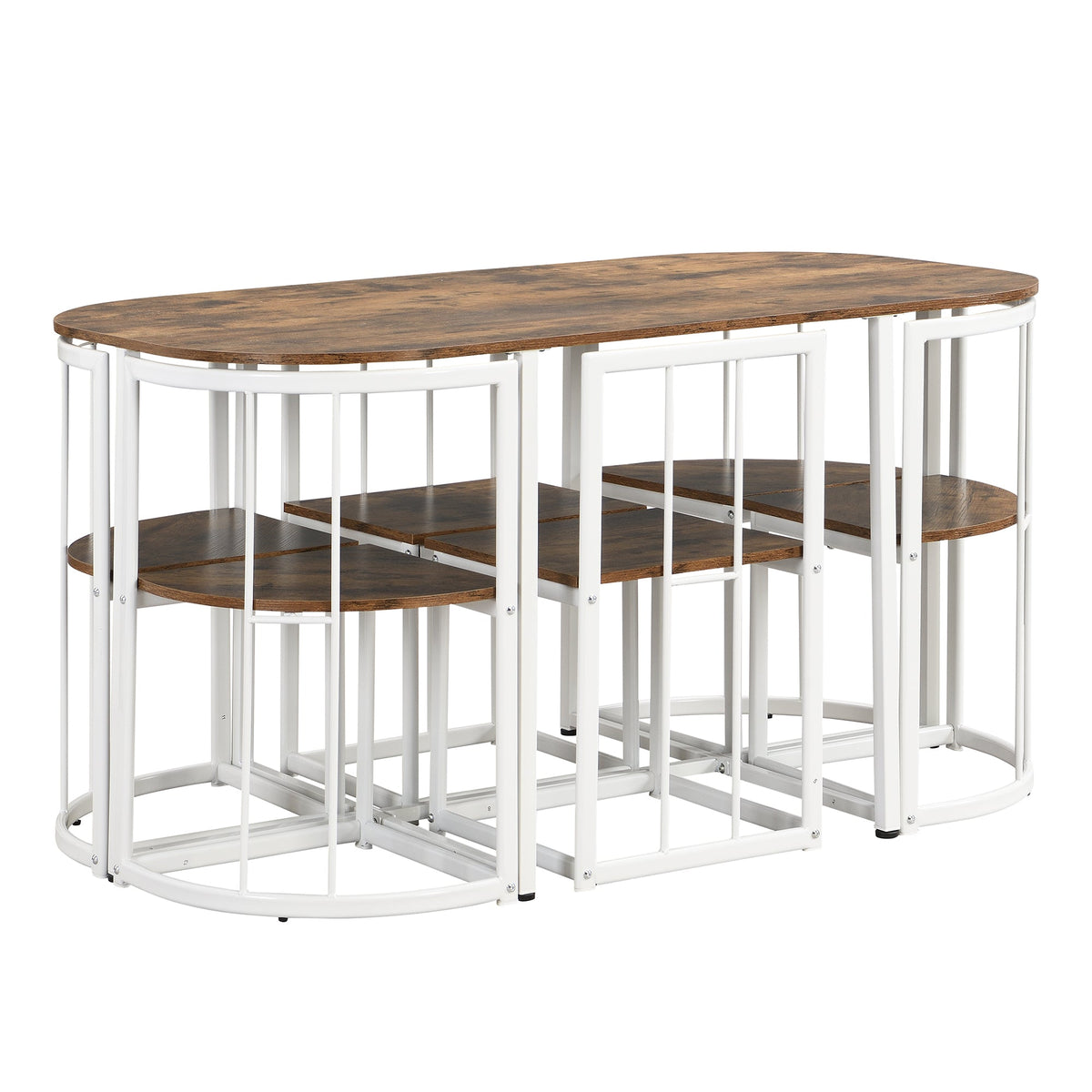Compact 7-Piece Dining Table Set for 6 Small Spaces