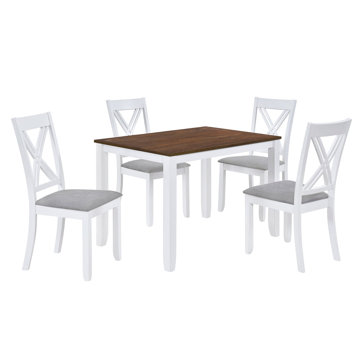 5-Piece Farmhouse Dining Table Set for Small Spaces