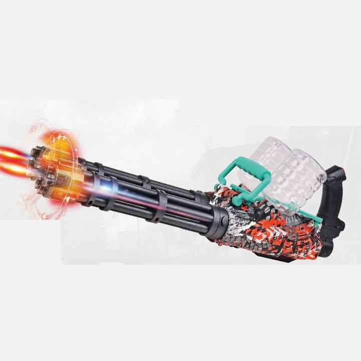 Gel Blaster Toy With Rotating Barrels & Flame Lights