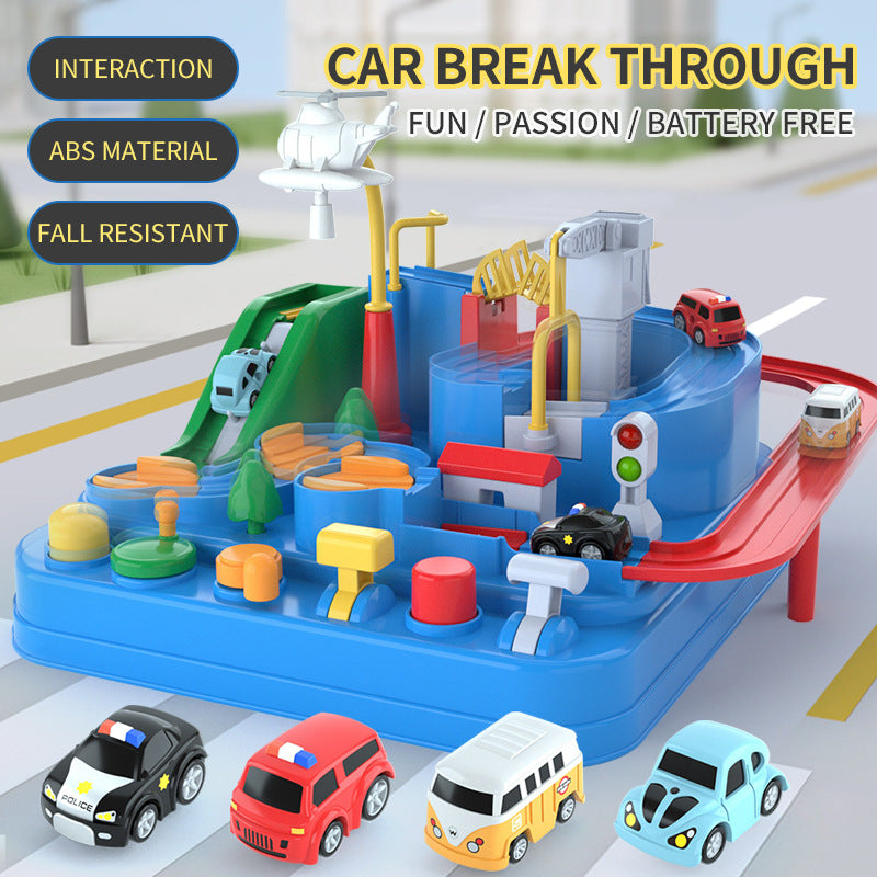 Car Adventure Track Toy, 9-Level Battery-Free Play