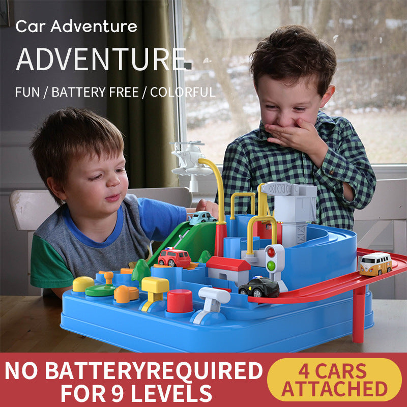 Car Adventure Track Toy, 9-Level Battery-Free Play