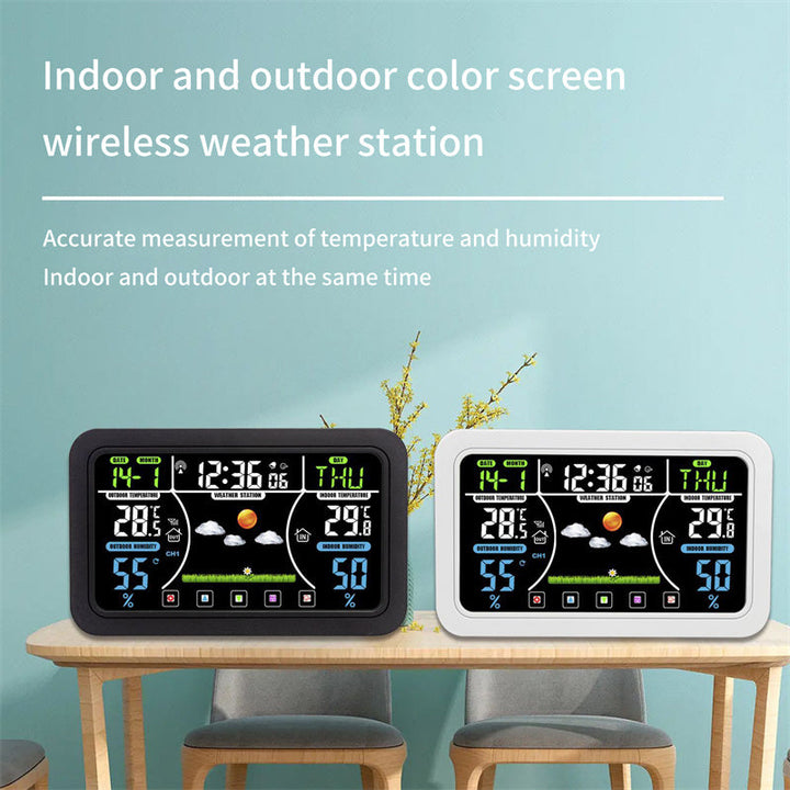 Wireless Weather Station Clock With Vivid Color Screen
